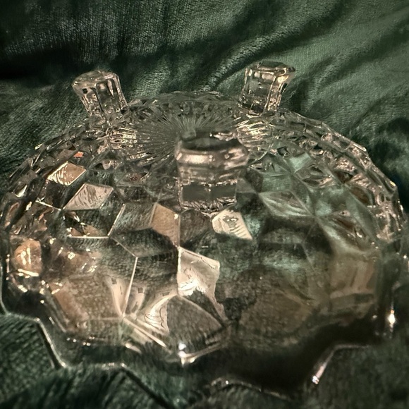 VINTAGE FOSTORIA AMERICAN CLEAR 3 FOOTED CANDY / NUT DISH 7 INCHES - Picture 3 of 4